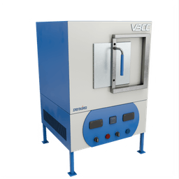 A high-performance laboratory box furnace, featuring a sturdy exterior and precise temperature controls.