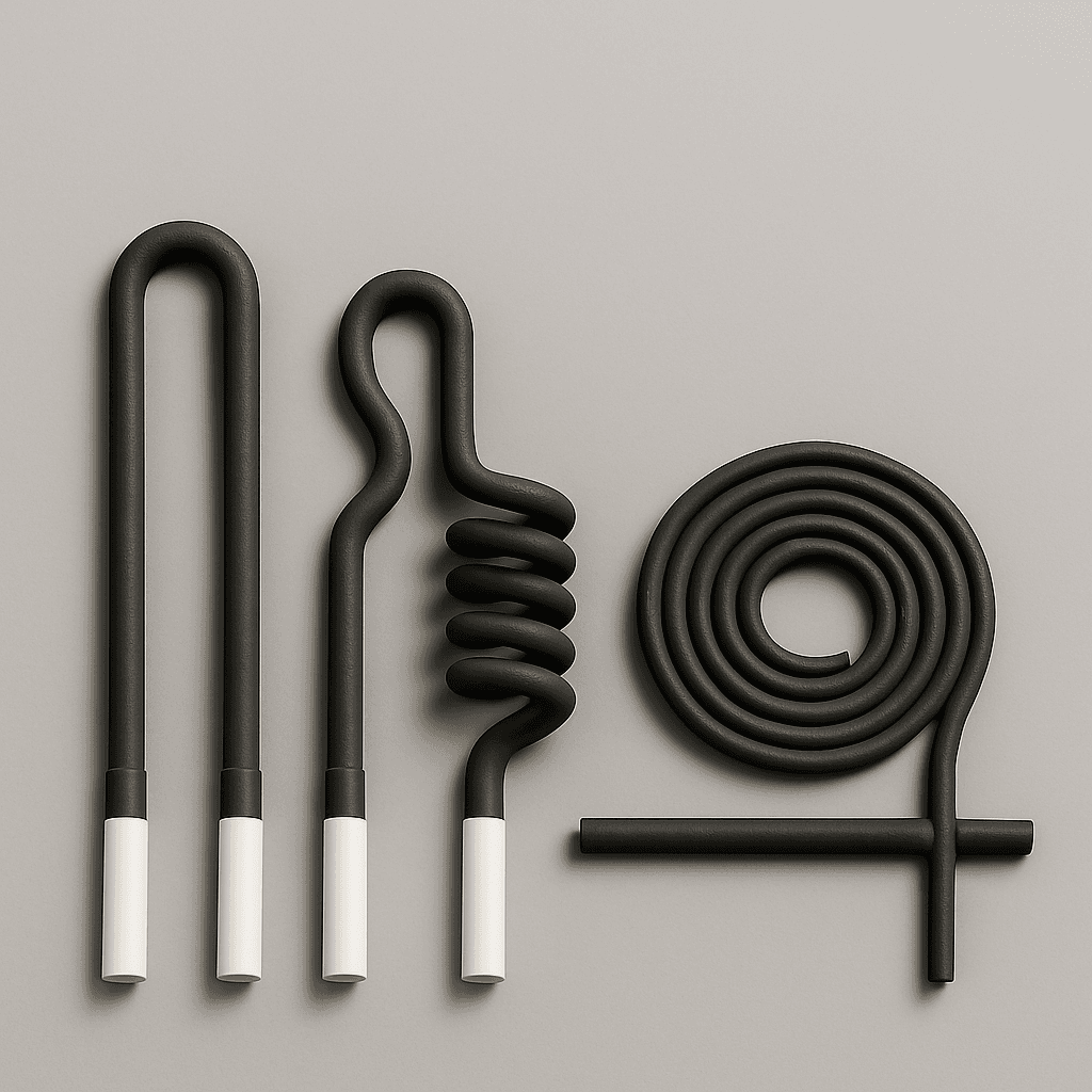 Close-up of a Silicon Carbide (SiC) heating element, highlighting its durable structure and efficient heat generation. Close-up of a Silicon Carbide (SiC) heating element, highlighting its durable structure and efficient heat generation.