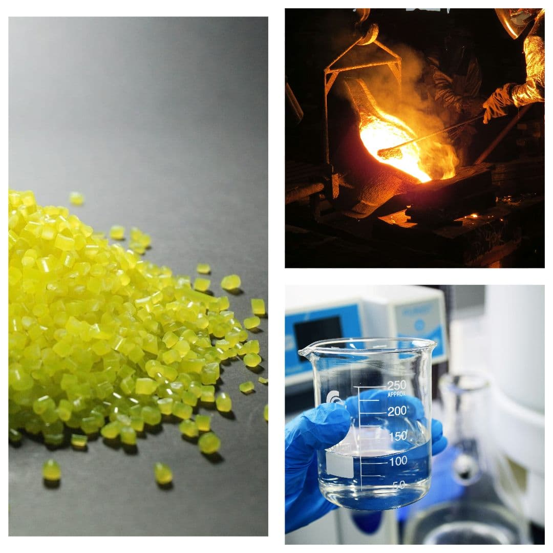 Collage showcasing the material science, metallurgy, and chemical industries with relevant imagery and symbols. Collage showcasing the material science, metallurgy, and chemical industries with relevant imagery and symbols.